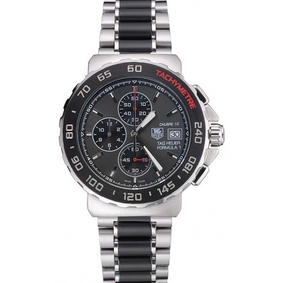 Tag Heuer Formula 1 Calibre 16 Chronograph Black Dial Two Tone Stainless Steel Band 622413