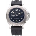 Best Quality Panerai Luminor Brushed Stainless Steel Case Black Dial Black Rubber Strap 98165
