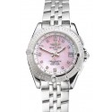 Breitling Colt Lady Pink Dial Diamond Hour Marks Stainless Steel Case And Bracelet