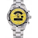 Copy High Quality Tag Heuer Aquaracer Chronotimer Yellow Dial Stainless Steel Band 622415