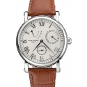 Designer Patek Philippe Geneve Complications White Dial Stainless Steel Brown Leather Band 622142