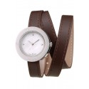 Imitation Top Hermes Classic MOP Dial Brown Elongated Leather Strap
