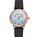 Luxury Imitation IWC Portofino Day And Night Pearl Dial Rose Gold Case Black Leather Strap