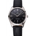 Omega Tresor Master Co-Axial Black Dial Stainless Steel Case Black Leather Strap