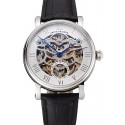 Patek Philippe Grand Complications White Skeleton Dial Stainless Steel Case Black Leather Strap 1453810