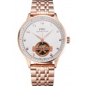Replica AAA IWC Portugieser Tourbillon White Dial Rose Gold Numerals Rose Gold Case And Bracelet