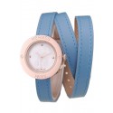 Replica Hermes Classic MOP Dial Light Blue Elongated Leather Strap