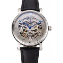 Replica Patek Philippe Grand Complications Gray Skeleton Dial Stainless Steel Case Black Leather Strap 1453811