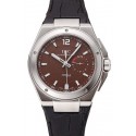 Swiss IWC Big Ingenieur 7-Day Power Reserve Brown Dial Silver Case Black Leather Bracelet 1453926