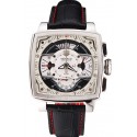 Tag Heuer Monaco Black Perforated Leather Strap White Dial 80306