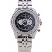 AAA Breitling Bentley Chronograph Black Dial Stainless Steel Strap 98192