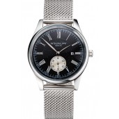 AAA Patek Philippe Calatrava Small Seconds Black Engraved Dial Stainless Steel Case And Bracelet