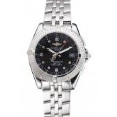 Breitling Colt Lady Black Dial Diamond Hour Marks Stainless Stees Case And Bracelet