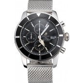 Breitling Superocean Heritage Chronographe 46 Black Dial And Bezel Stainless Steel Case And Bracelet