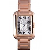 Cartier Tank Anglaise 36mm White Dial Rose Gold Case And Bracelet
