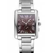 Cartier Tank MC Brown Dial Stainless Steel Case And Bracelet 622699