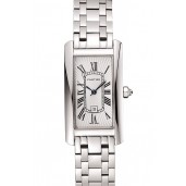 Imitation Luxury Cartier Tank Americaine 21mm White Dial Stainless Steel Case And Bracelet