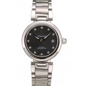 Imitation Omega DeVille Ladymatic Stainless Steel Strap Black Dial