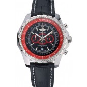 Replica Breilting Bentley Supersports Black And Red Dial Black Leather Bracelet 622430