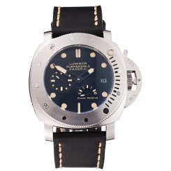 Best Quality Panerai Luminor Submersible Black Dial Stainless Steel Case Black Leather Strap