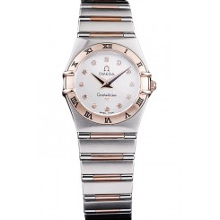 Omega Swiss Constellation Jewelry Rose Gold Case White Dial 98123