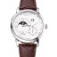 A. Lange & Sohne Grand Lange 1 Moon Phase White Dial Stainless Steel Case Brown Leather Strap