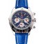 Breitling Chronomat Frecce Tricolori Blue Dial Stainless Steel Case Blue Leather Strap