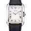 Cartier Tank Anglaise 36mm White Dial Stainless Steel Case Black Leather Bracelet