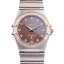 Copy Cheap Omega Swiss Constellation Jewelry Diamond Case Radial Emblem Brown Dial 98117