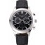 Copy Patek Philippe Moonphase Chronograph Black Dial Stainless Steel Case Black Leather Strap 622842