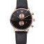 Emporio Armani Classic Chronograph Black Dial Rose Gold Case Black Leather Bracelet 622333