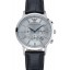 Emporio Armani Classic Chronograph Silver Dial Black Leather Bracelet 622339