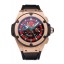 Imitation Swiss Hublot Big Bang Limited Edition Black And Red Dial Gold Case Black Leather Strap 62289