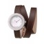 Imitation Top Hermes Classic MOP Dial Brown Elongated Leather Strap