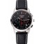 Knockoff AAAAA Longines Column Wheel Black Dial Silver Stainless Steel Case Black Leather Strap