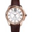 Knockoff Cartier Calibre De Cartier Small Seconds White Dial Rose Gold Case Brown Leather Strap