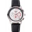 Luxury Longines Column Wheel White Dial Silver Stainless Steel Case Black Leather Strap