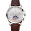 Patek Philippe Chronograph White Dial Stainless Steel Case Brown Leather Strap