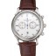 Patek Philippe Chronograph White Dial With Diamonds Stainless Steel Case Brown Leather Strap