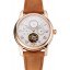 Patek Philippe Grand Complications Day Date Tourbillon White Dial Rose Gold Case Brown Suede Leather Strap 1453813