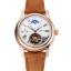 Patek Philippe Grand Complications GMT Moonphase Tourbillon White Dial Rose Gold Case Brown Suede Leather Strap 1453819
