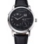 Replica AAA A. Lange & Sohne Lange 1 Black Dial Stainless Steel Case Black Leather Strap