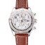 Replica Breitling Chronomat 13 Stainless Steel Case White Dial Arabic Numerals Brown Leather Bracelet 622238
