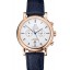 Replica Fashion Omega Seamaster Vintage Chronograph White Dial Blue Hour Marks Rose Gold Case Blue Leather Strap