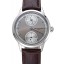 Replica Fashion Patek Philippe Geneve Two Dial Gray Dial Stainless Steel Bezel Brown Leather Band 622147