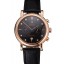 Replica Omega Seamaster Vintage Chronograph Black Dial Diamond Hour Marks Rose Gold Case Black Leather Strap