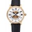 Swiss Cartier Rotonde Small Complication White Dial Gold Diamond Case Black Leather Strap