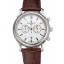 Top Imitation Patek Philippe Chronograph White Dial Stainless Steel Case Brown Leather Strap