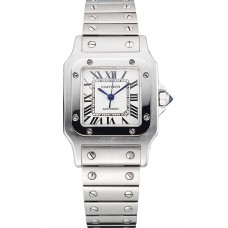 Imitation Swiss Cartier Santos White Dial Stainless Steel Case And Bracelet 622882