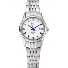 Omega De Ville Ladies White Dial Blue Numerals Stainless Steel Case And Bracelet 1453788